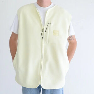 Rains Yellow Zip  Up Fleece Vest Size Large Brand New with Tags!